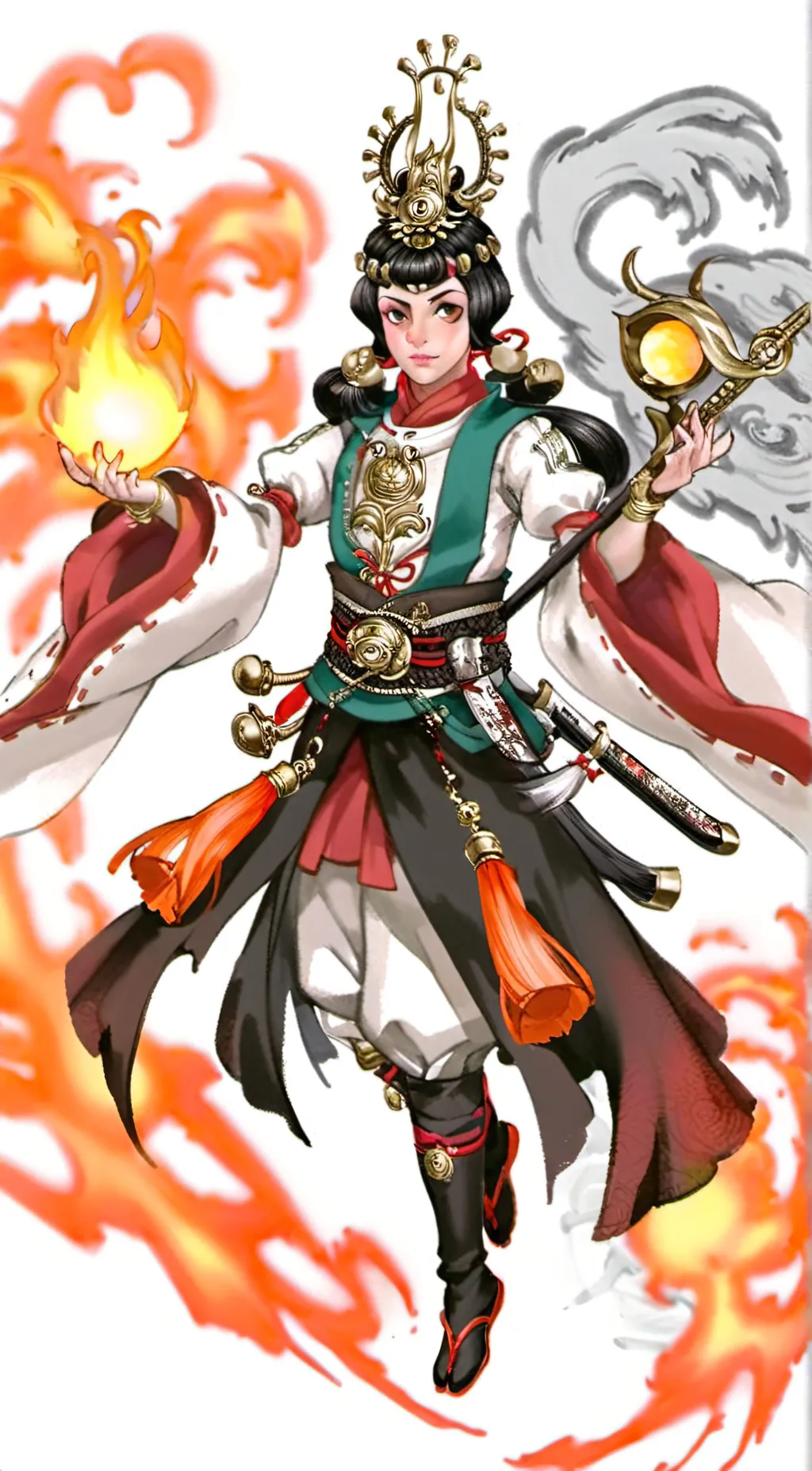 ai character: 哪吒三太子 background