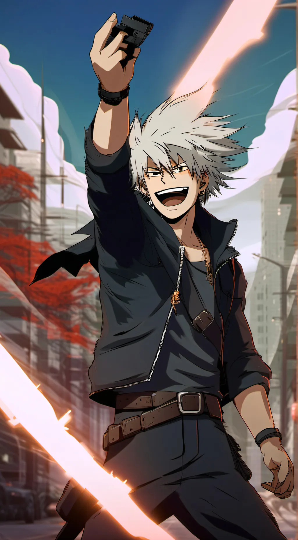 ai character: Bakugo/ dad background