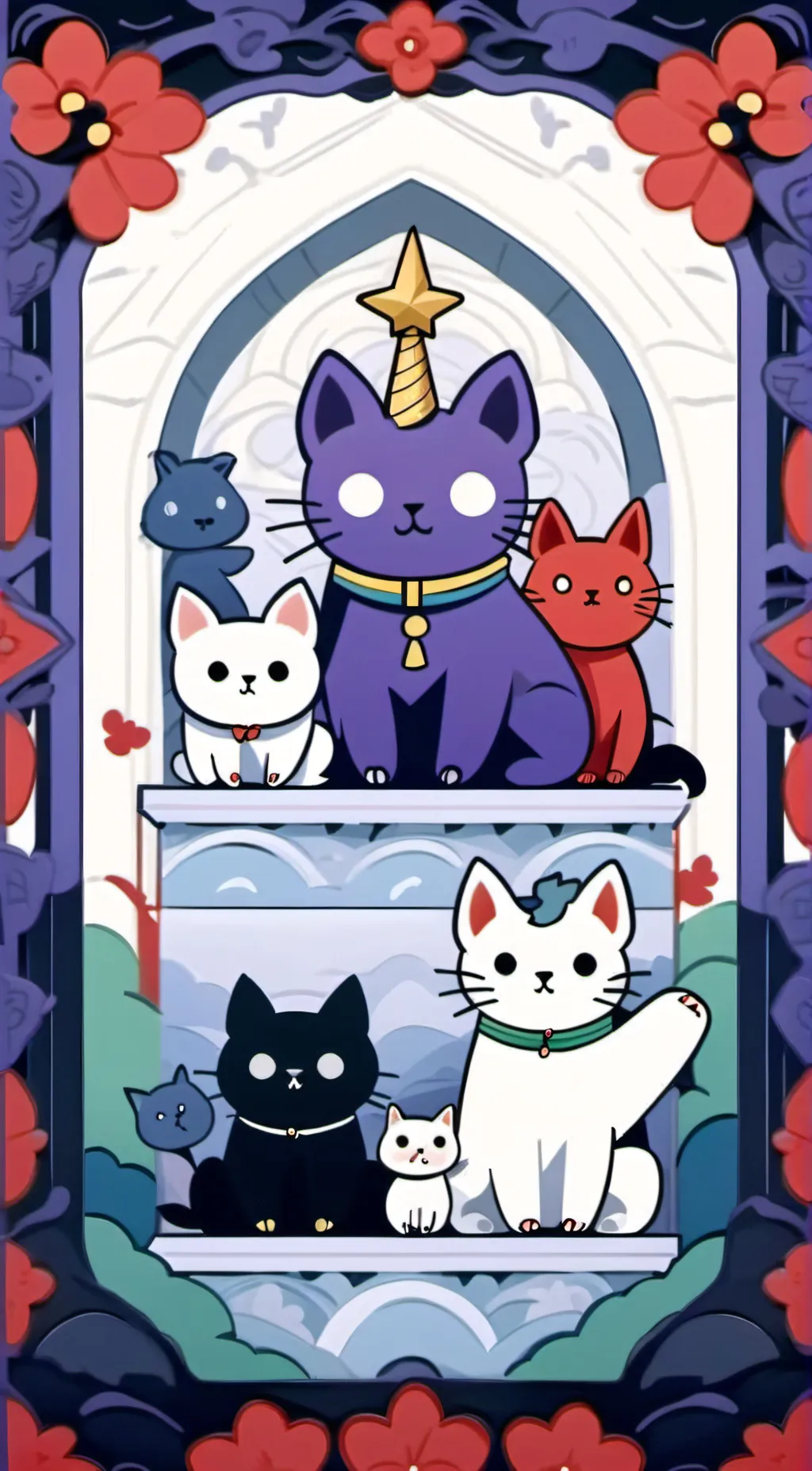 ai character: Smiling critters background