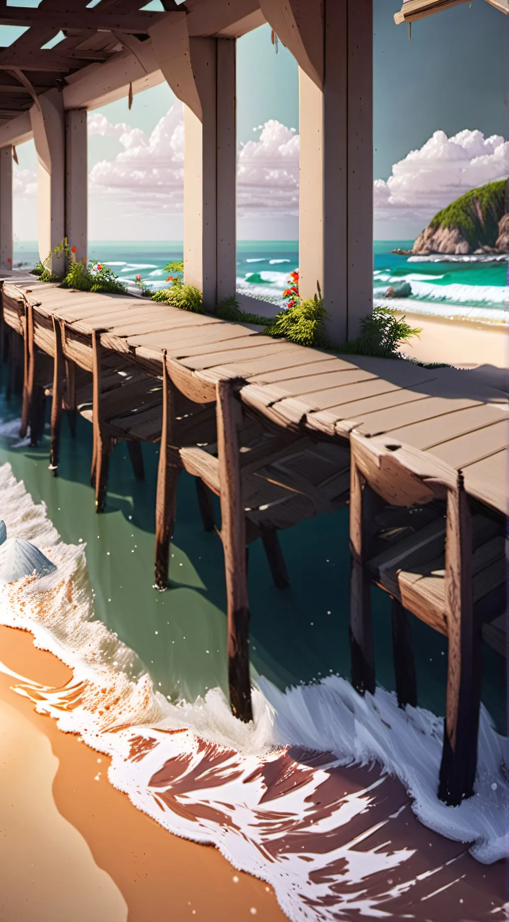 ai character: mha beach background