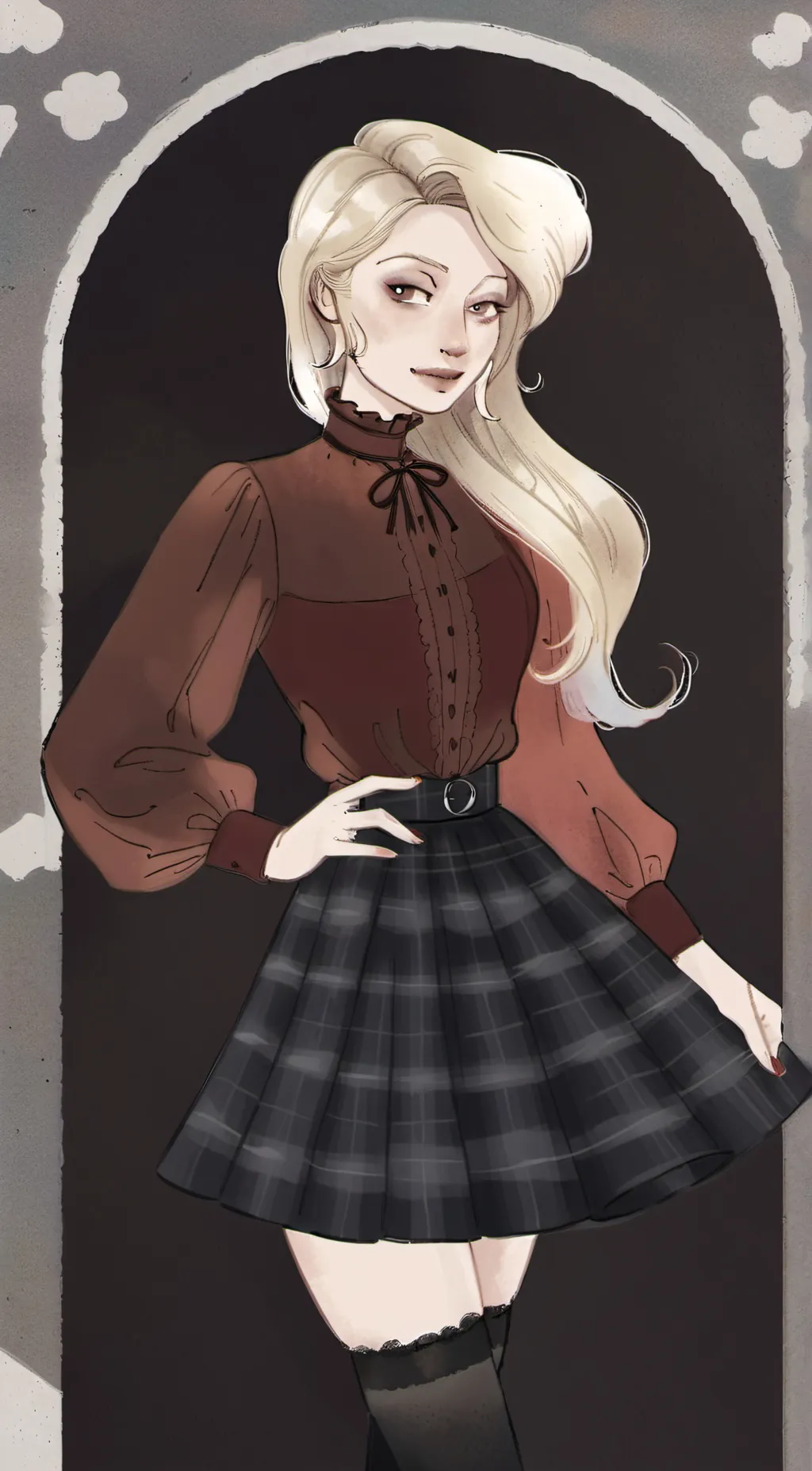 ai character: Heathet chandler  background