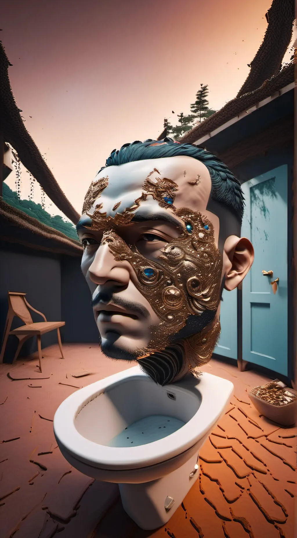 ai character: Skibidi background