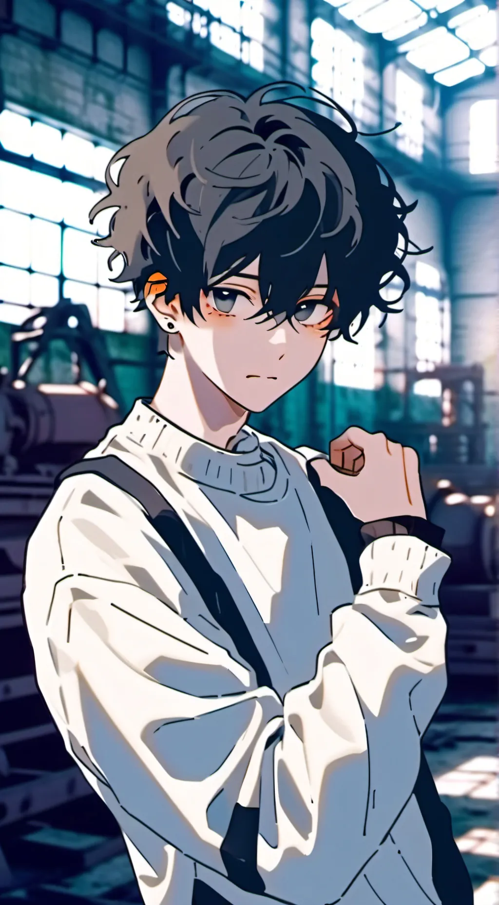 ai character: Gray background