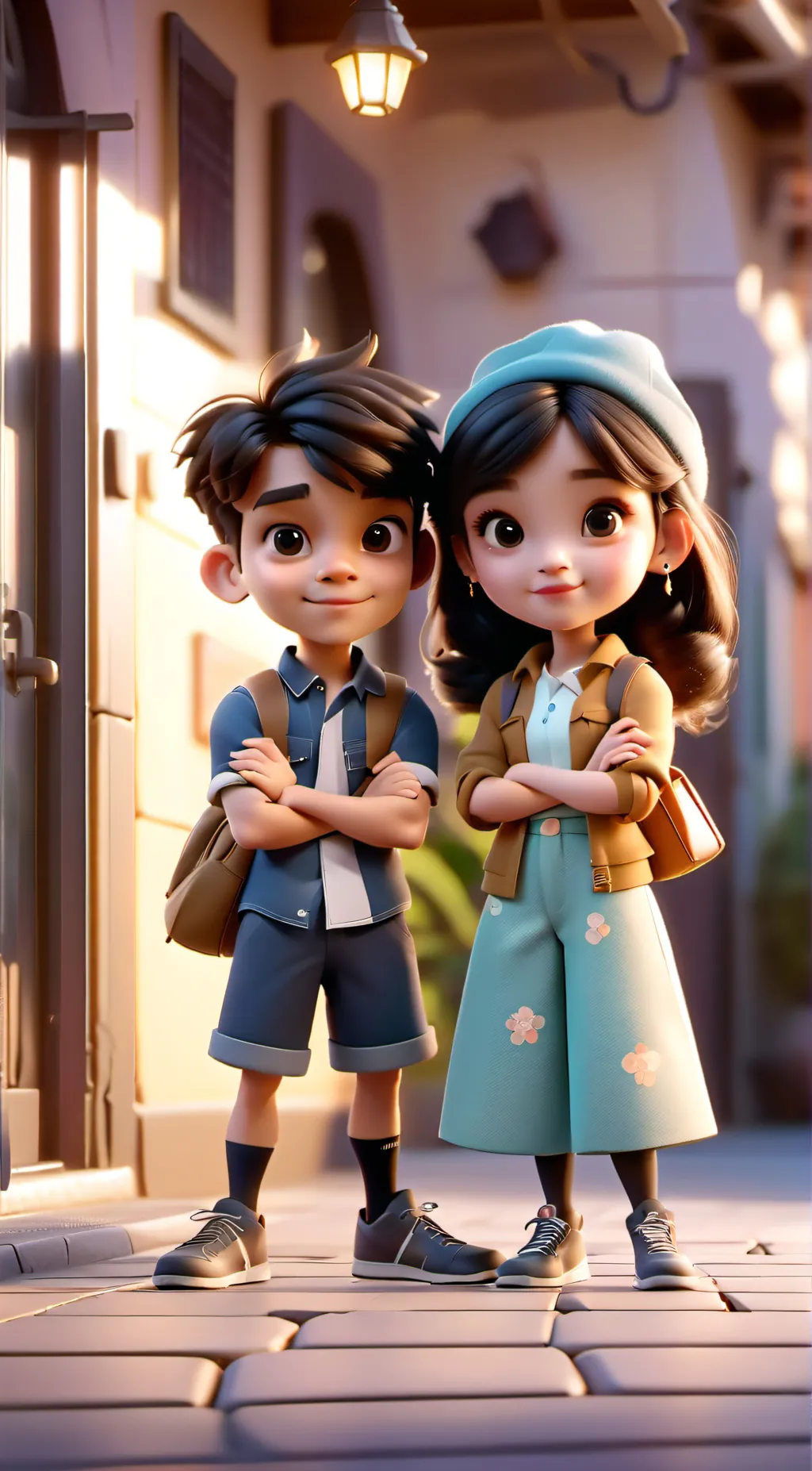 ai character: Gina and Thomas  background