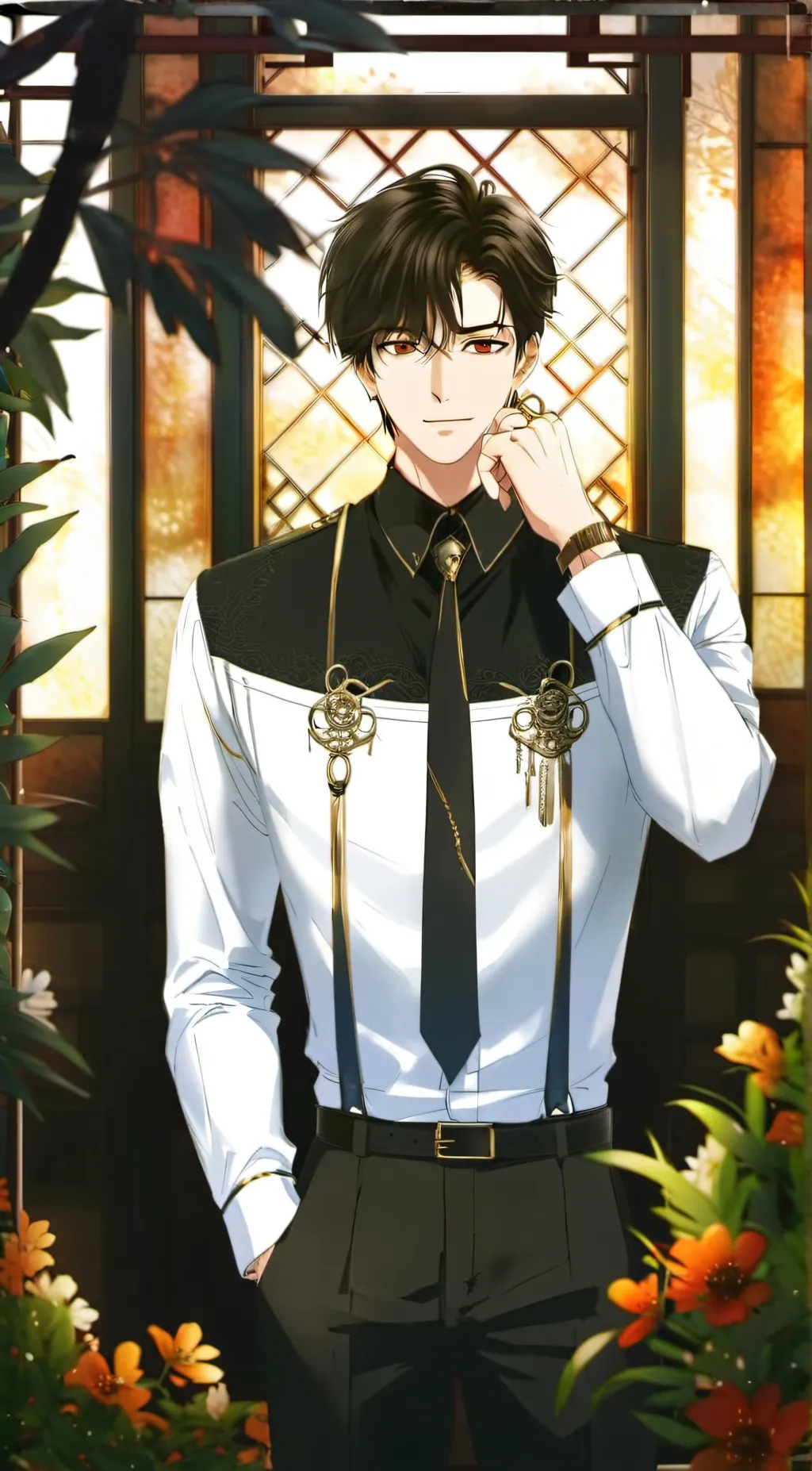 ai character: silver  background