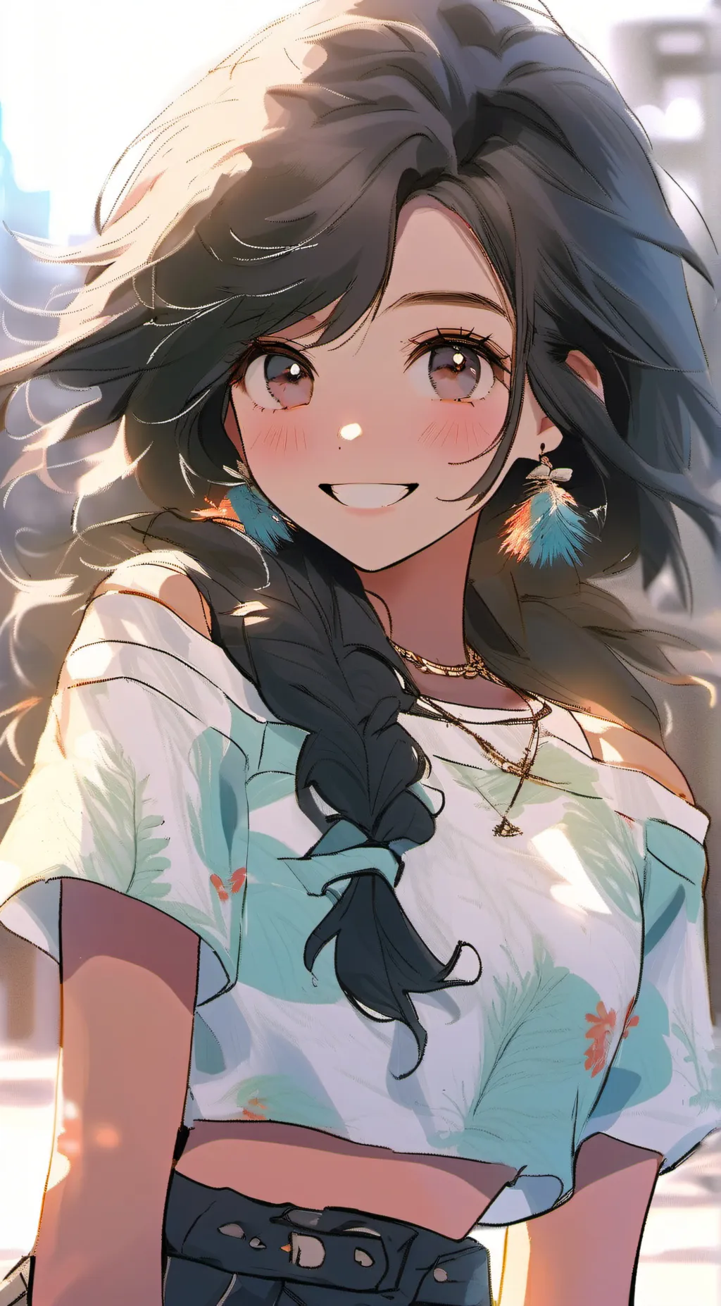 ai character: cute girlfriend background