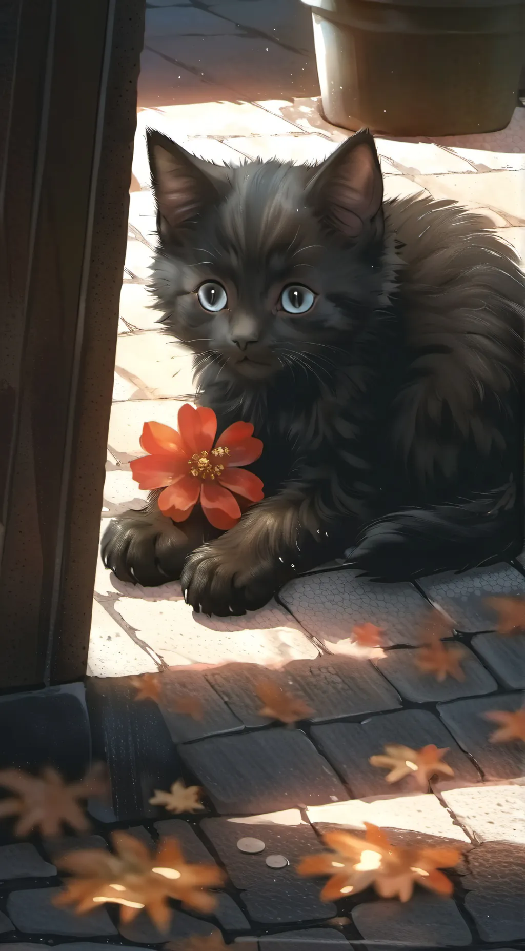 ai character: Fitz(comfort cat) background