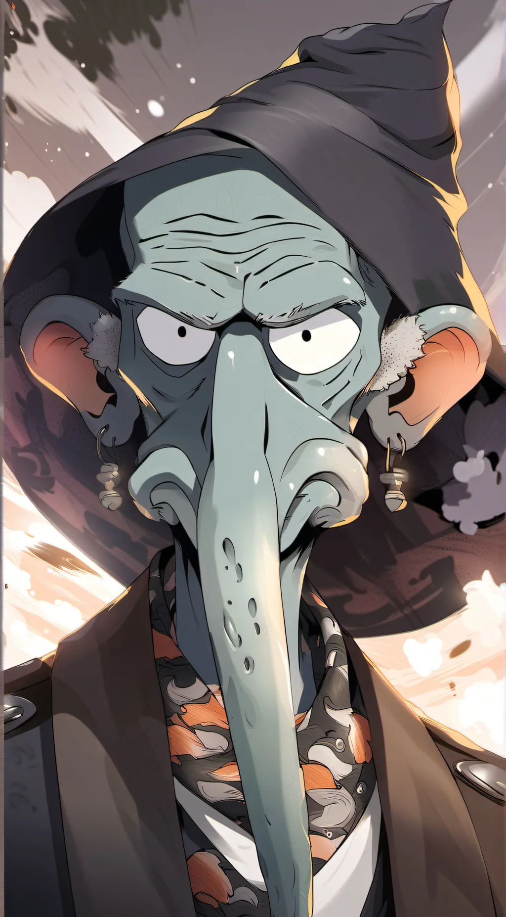 ai character: Squidward background