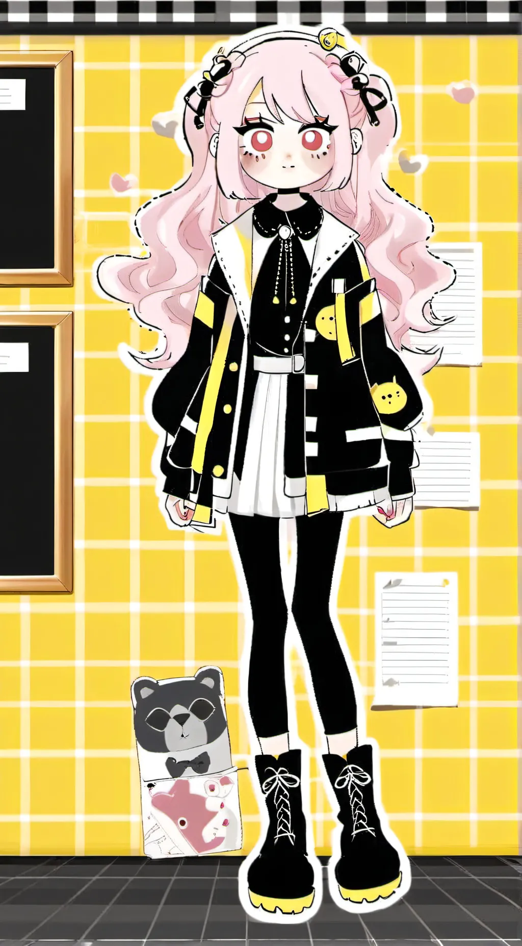 ai character: Pink snipper clip background