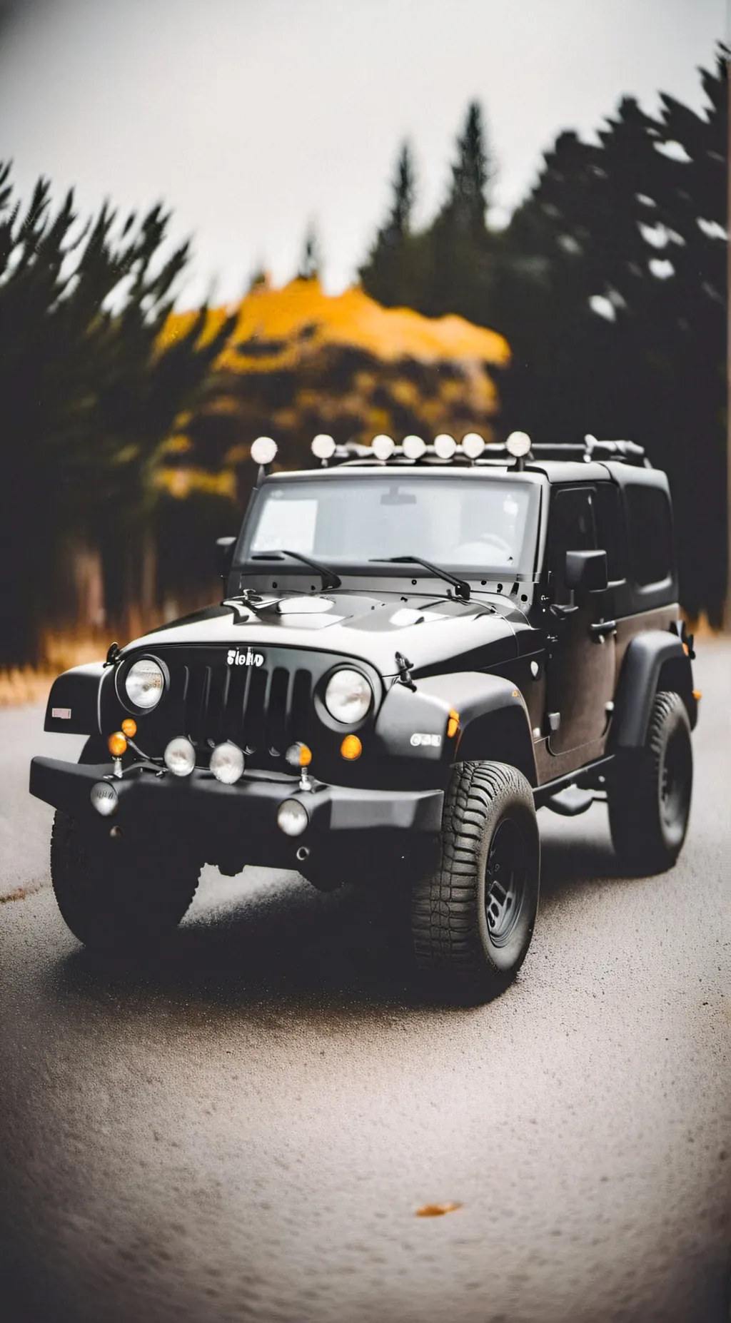 ai character: black jeep background