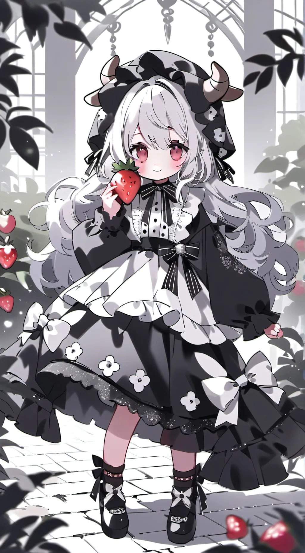 ai character: Strawberry  background