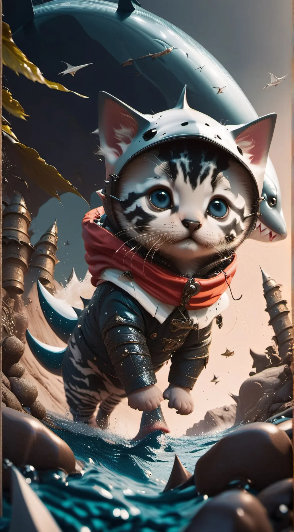 ai character: ocean  background