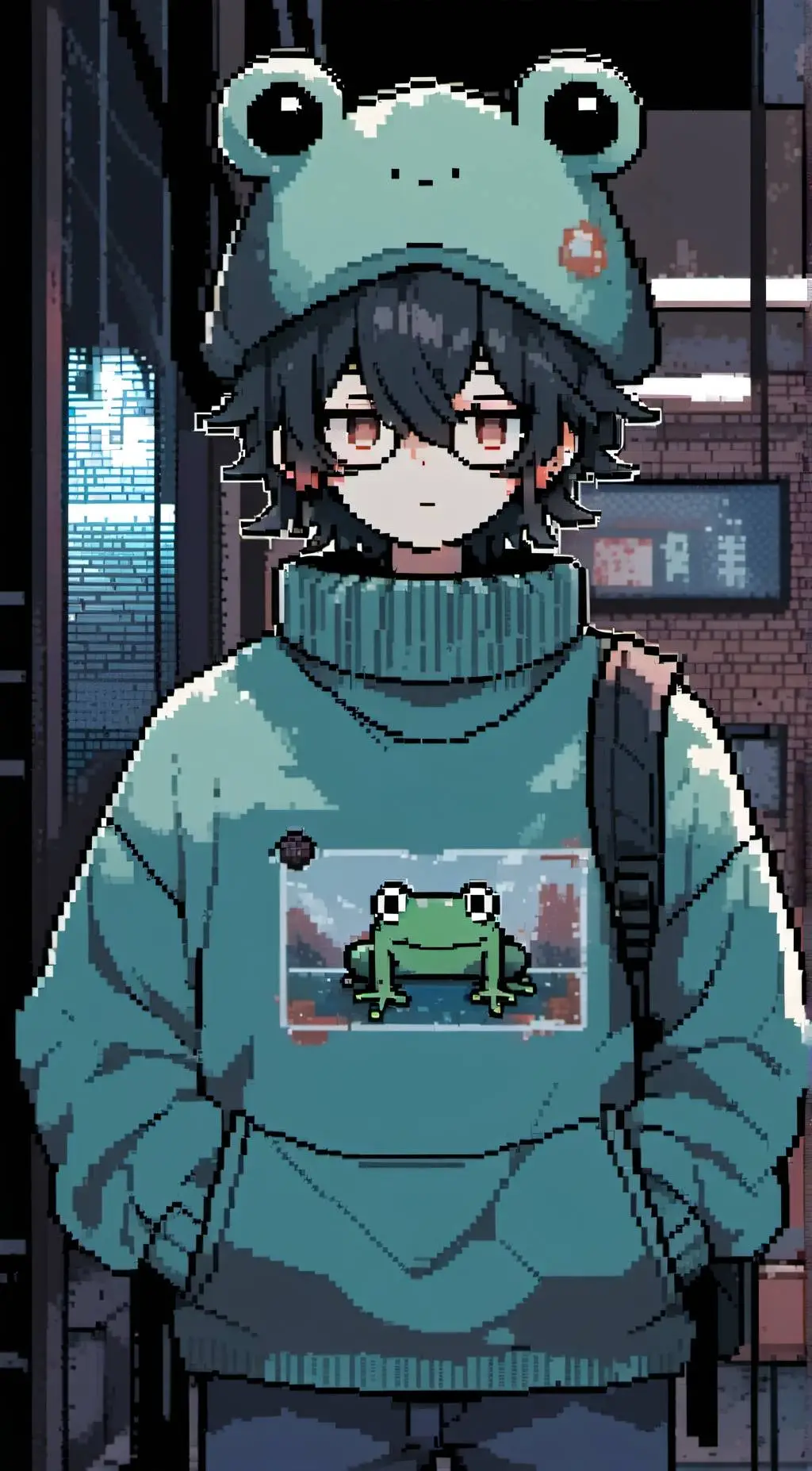 ai character: Hugo (Frog boy) background