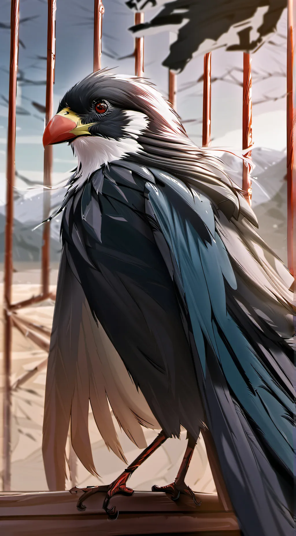 ai character: birds and humans  background