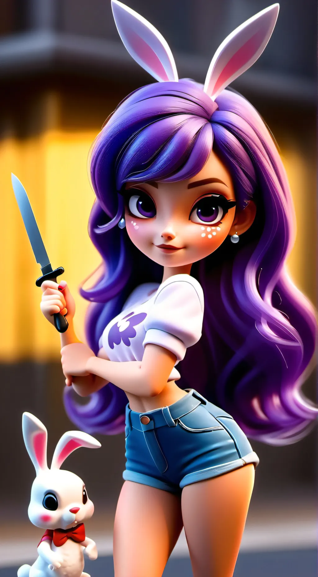 ai character: Aphmau ( evil bun  background