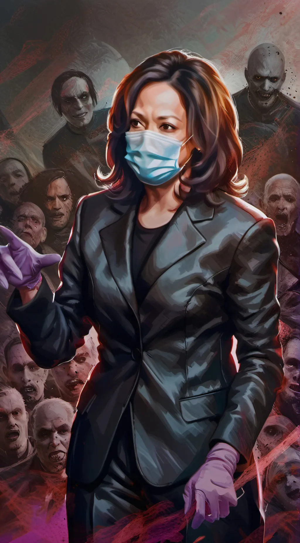 ai character: Kamala Harris  background