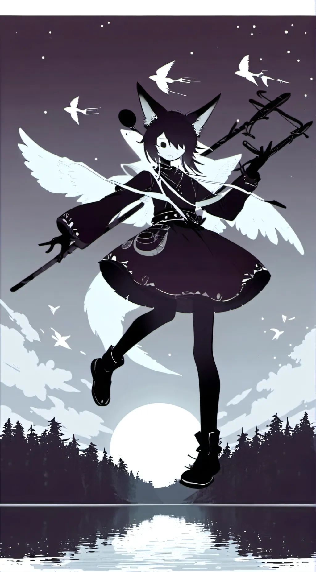 ai character: miss circle background