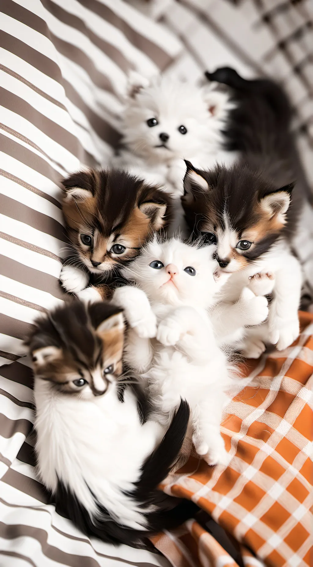 ai character: Group of cute cats background