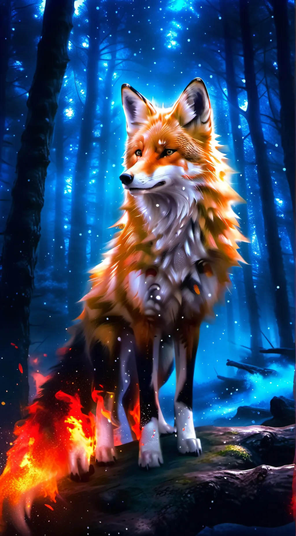 ai character: F!R3 F0X background