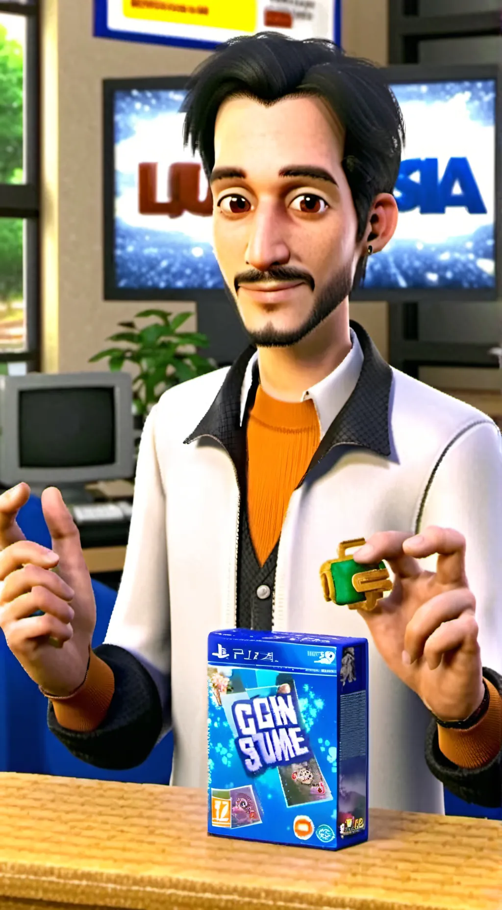 ai character: John kasper  background