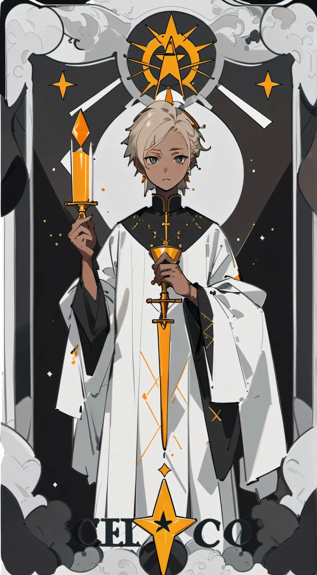 ai character: God's helper Neil background