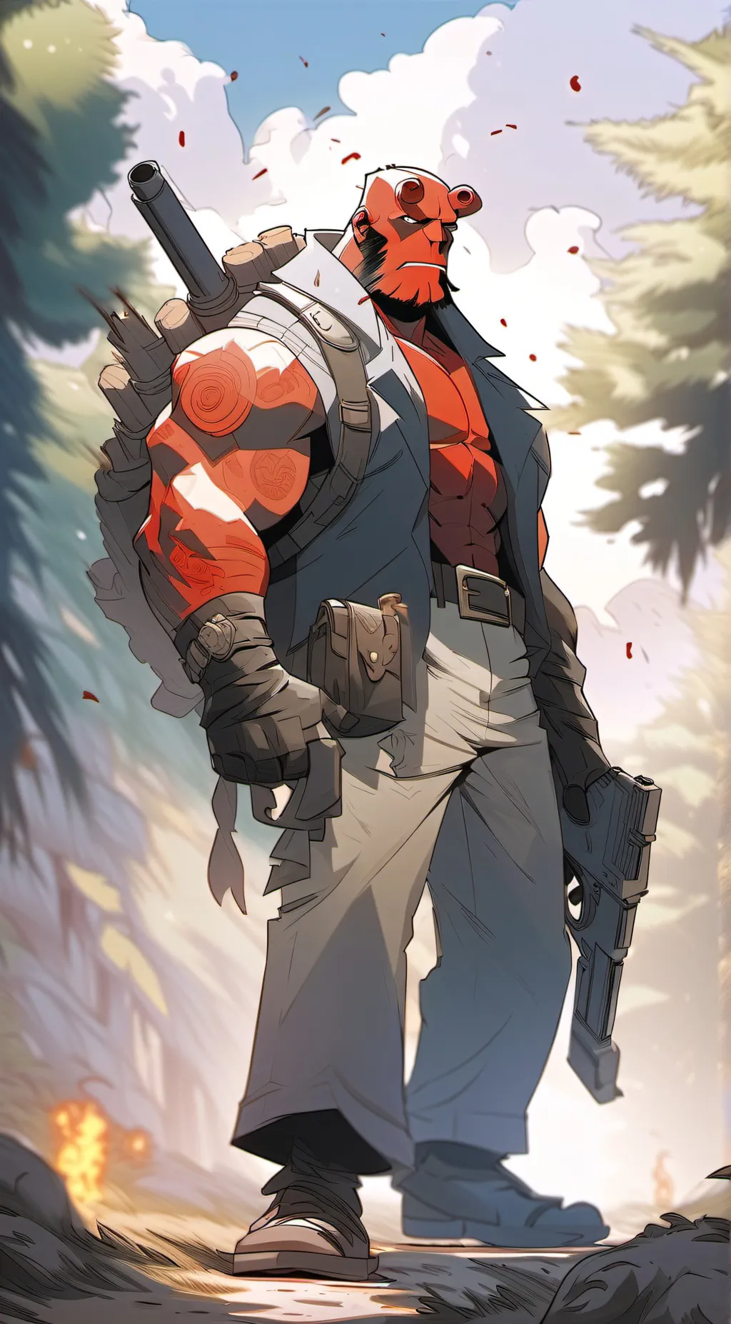 ai character: Hellboy background