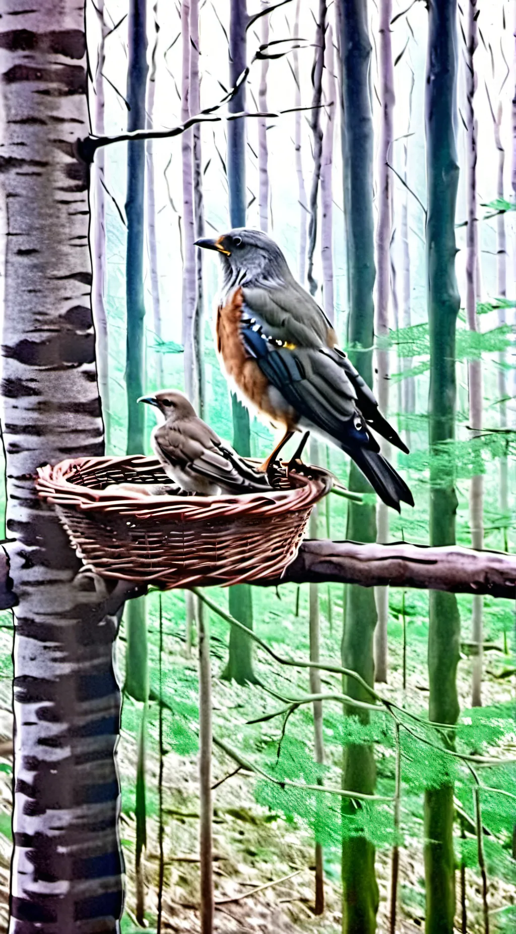 ai character: Birds  background