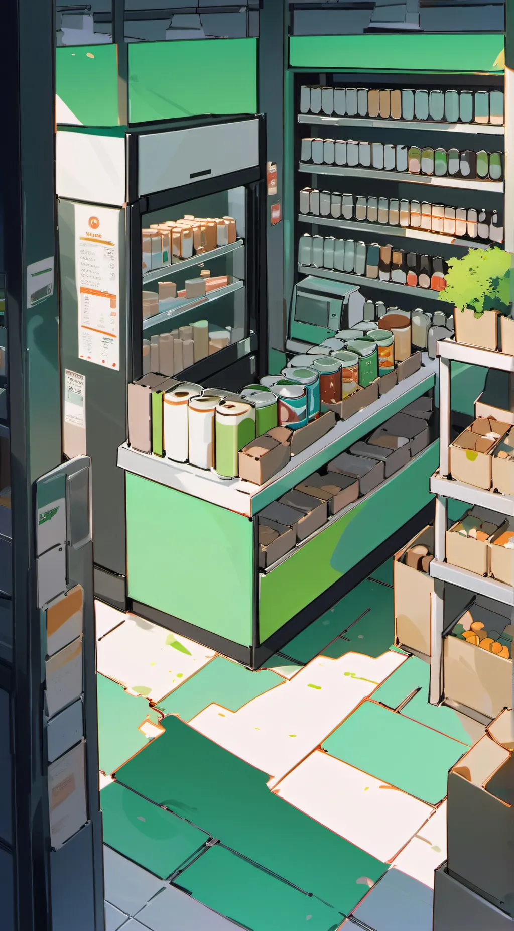 ai character: the off brand shop background