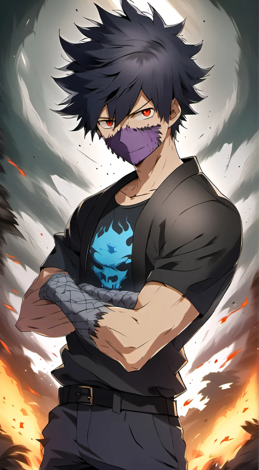 ai character: Dabi  background