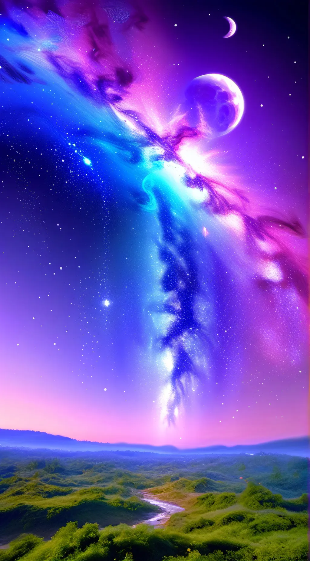 ai character: The moon background