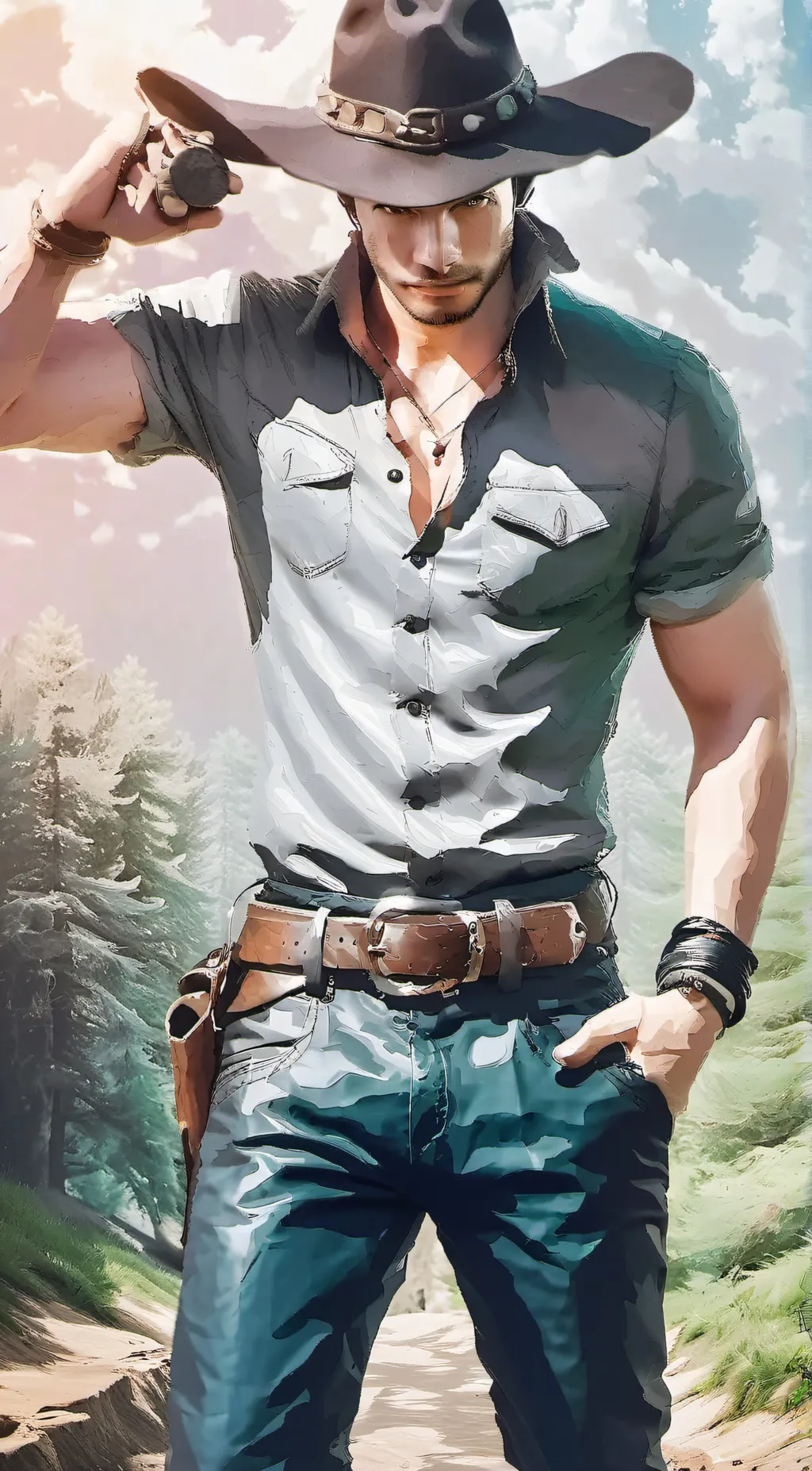 ai character: Wayne heart background