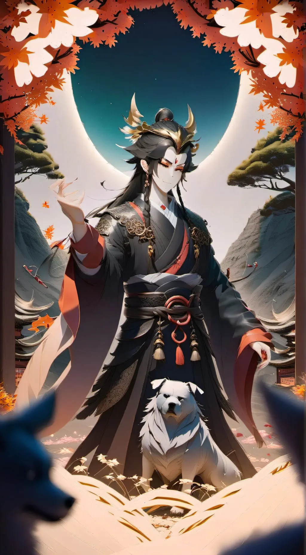 ai character: 二郎神-楊戩 background