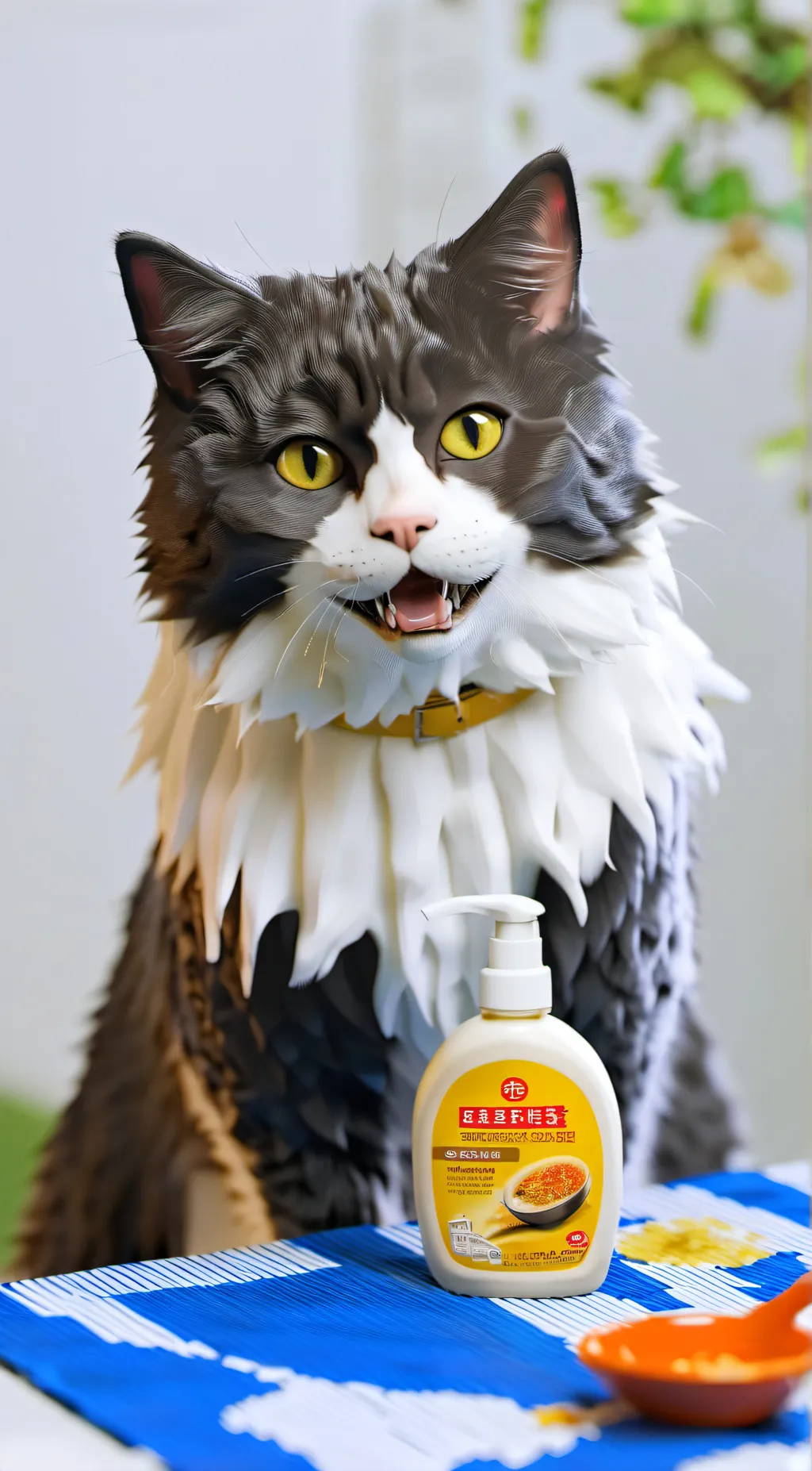 ai character: shampoo background