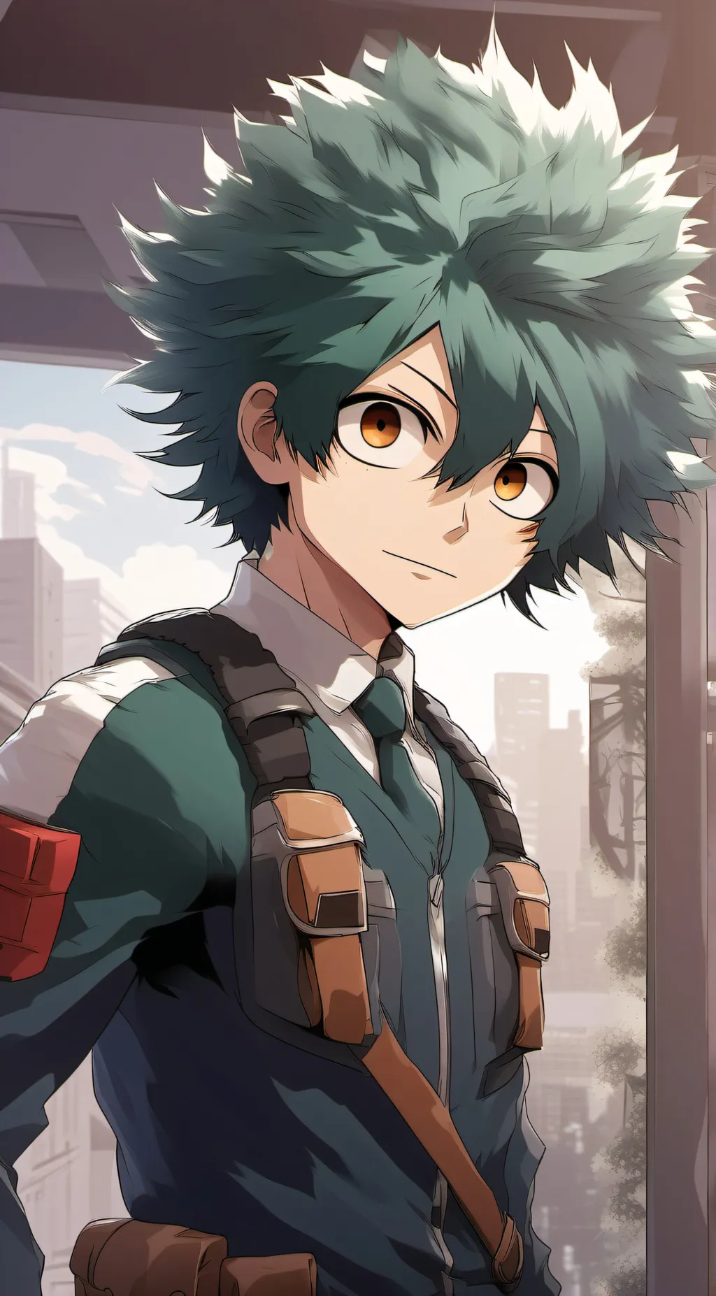 ai character: deku with his win background