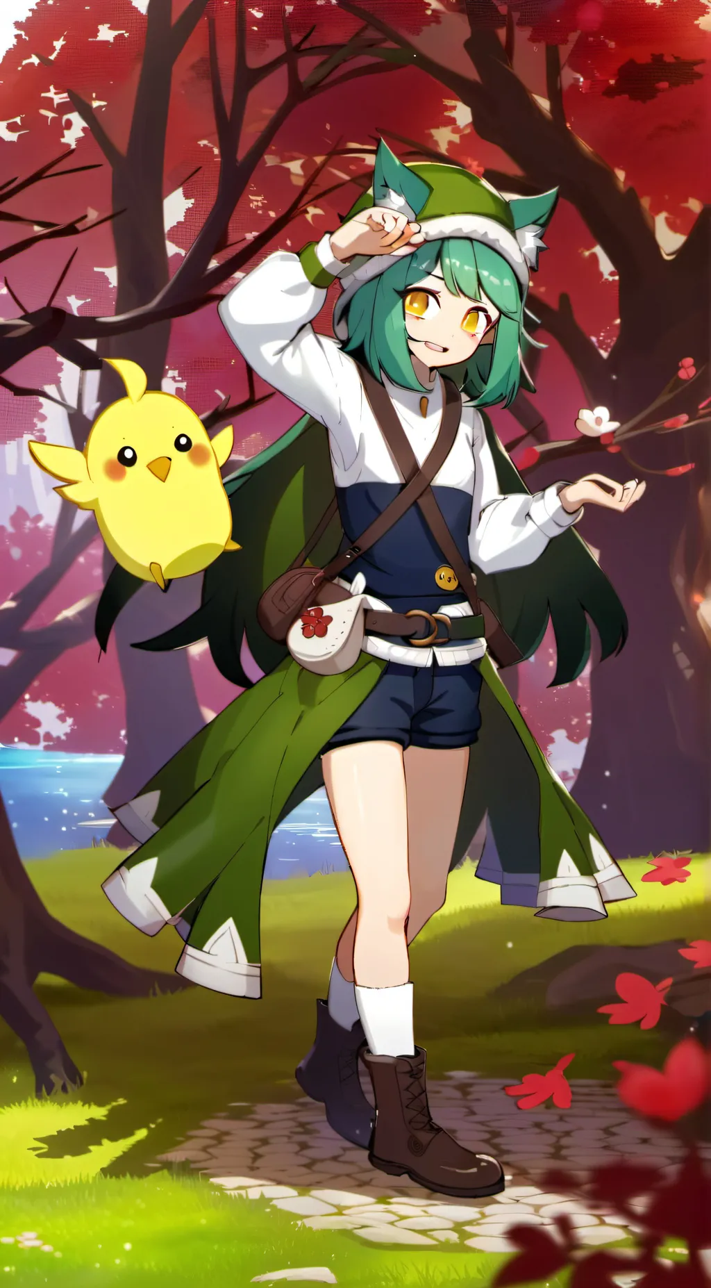 ai character: Autumn background