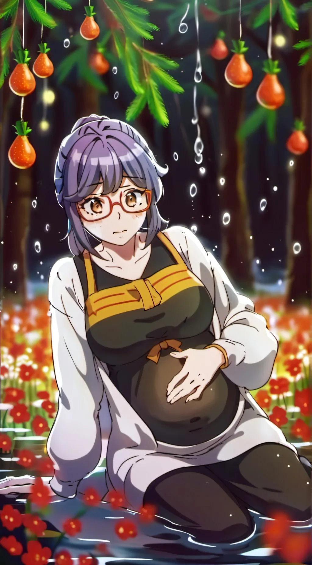 ai character: girl glitch background