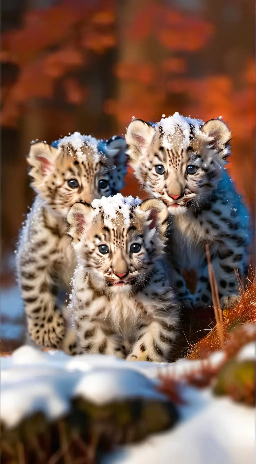 ai character: Snow Leopard Cubs background