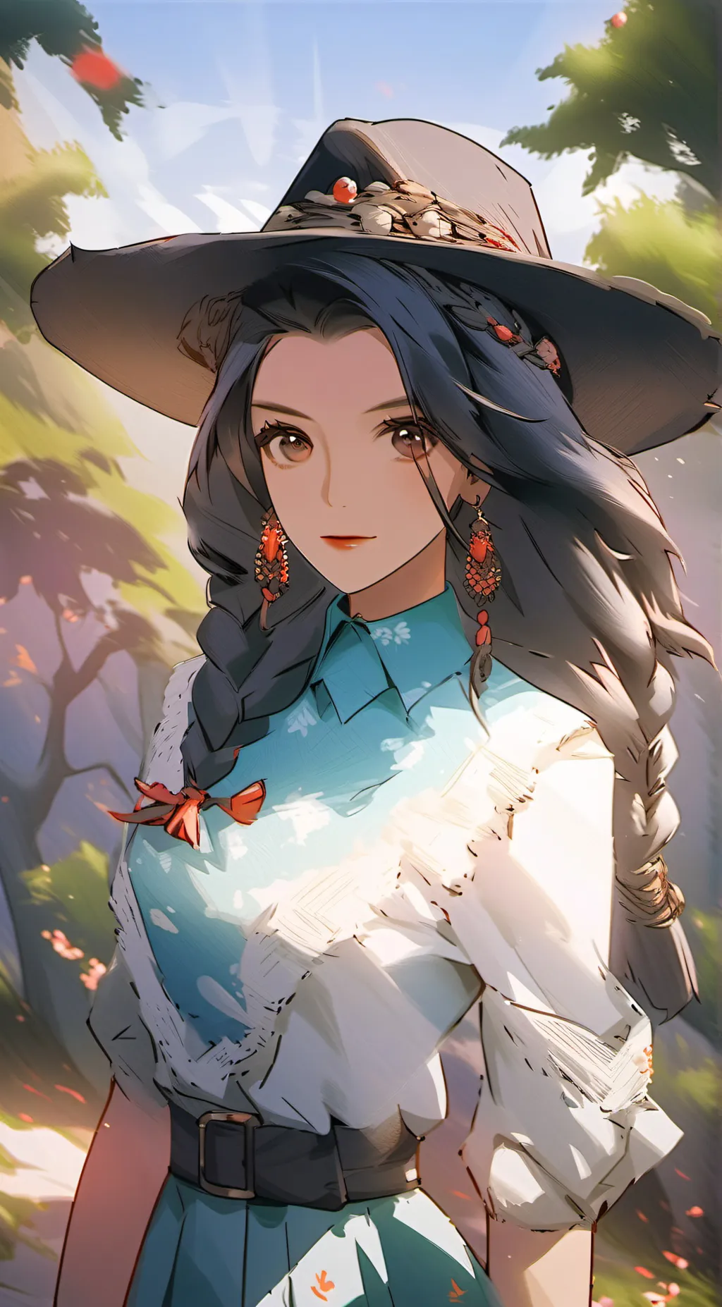 ai character: Miss snow background