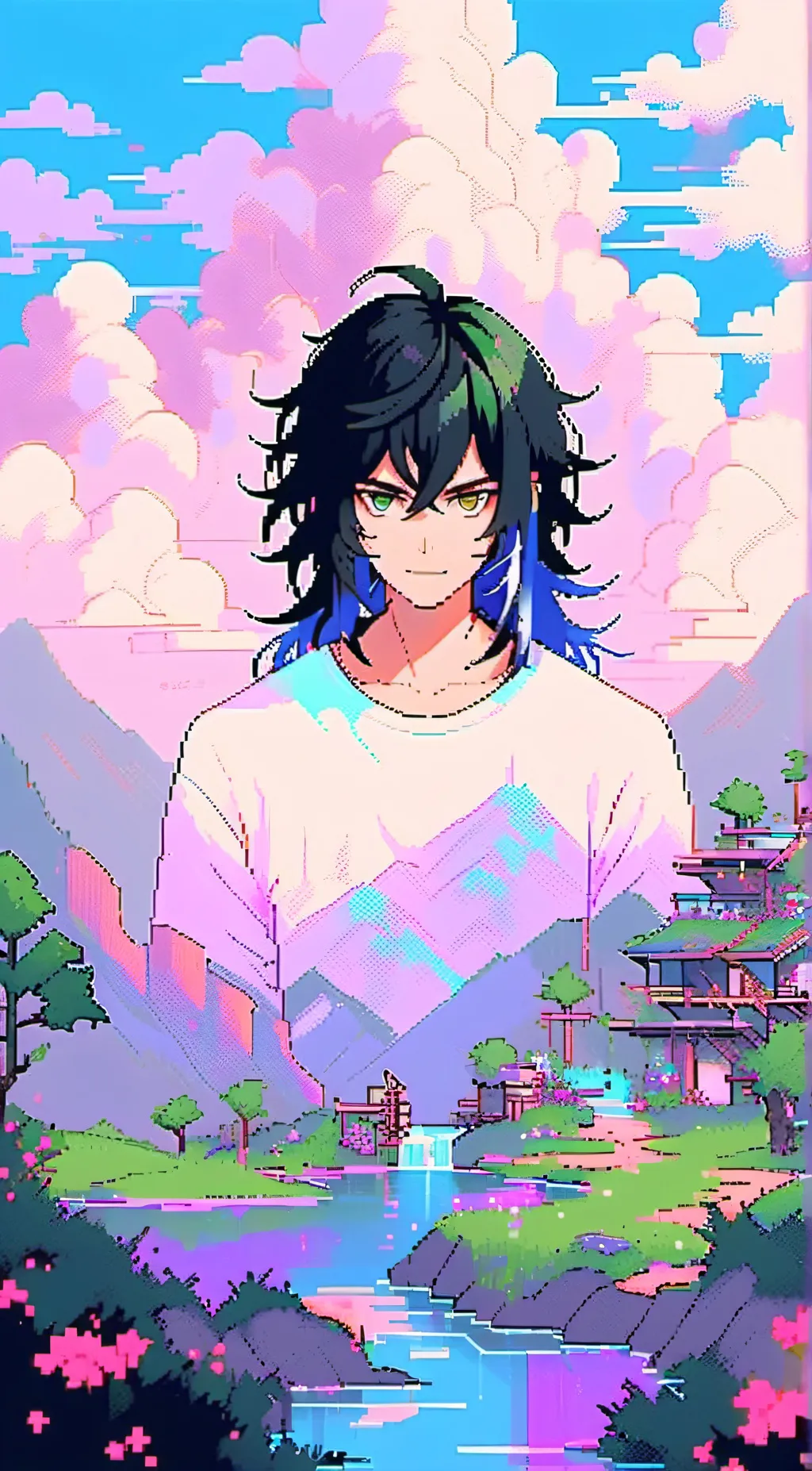 ai character: Inosuke hashibira  background