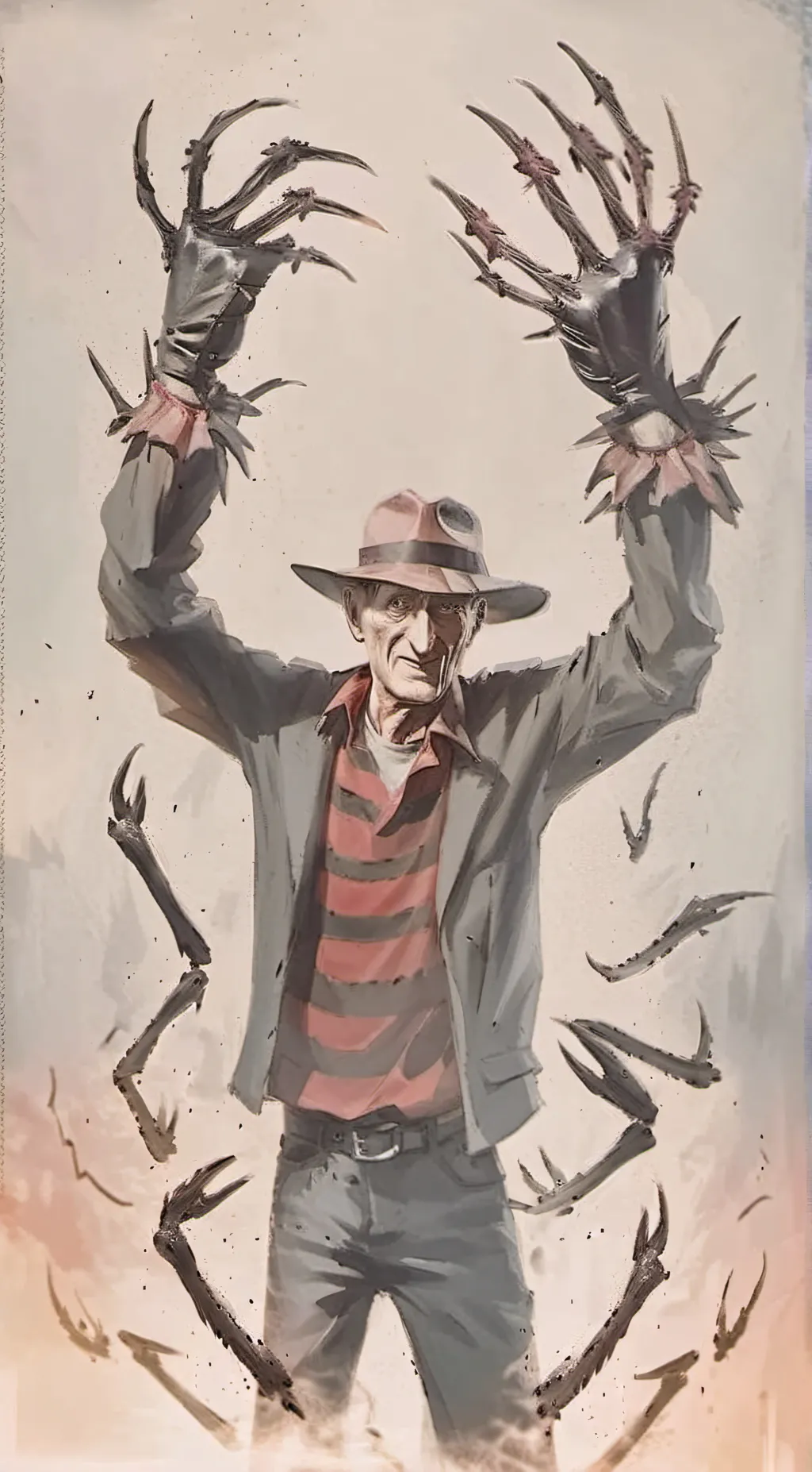 ai character: Freddy Krueger  background