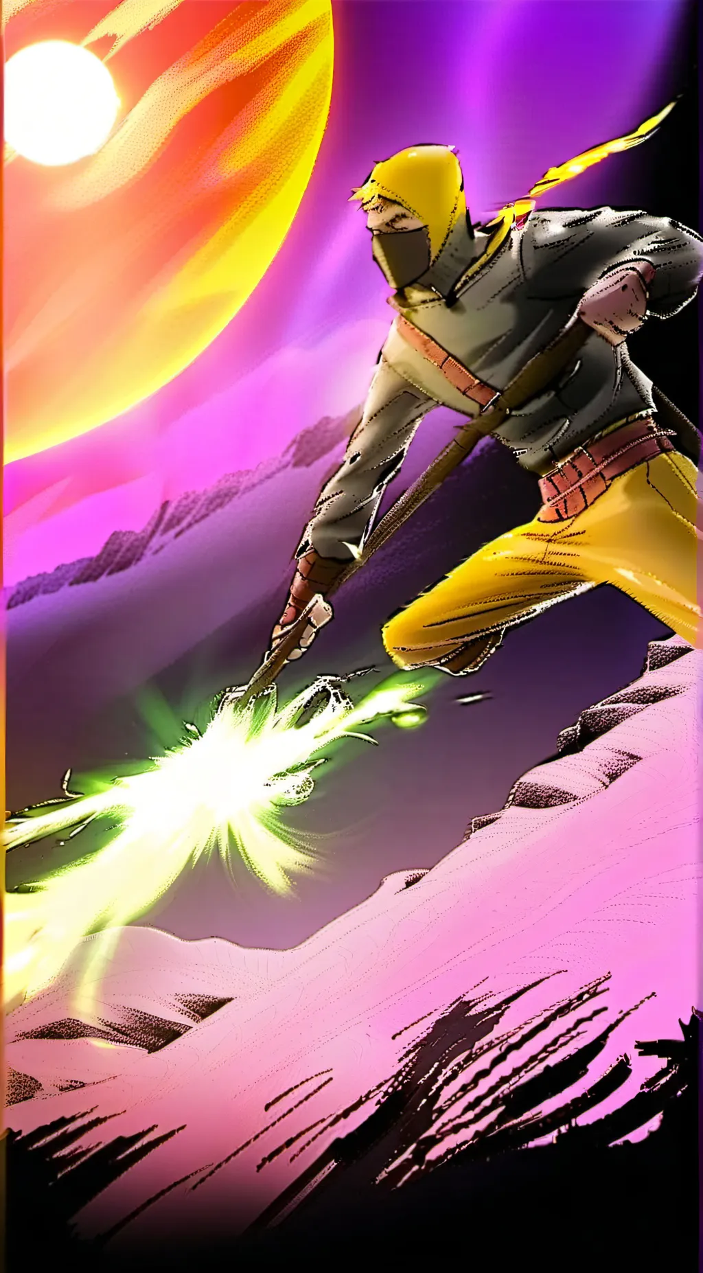 ai character: ninja de fogo 2 background