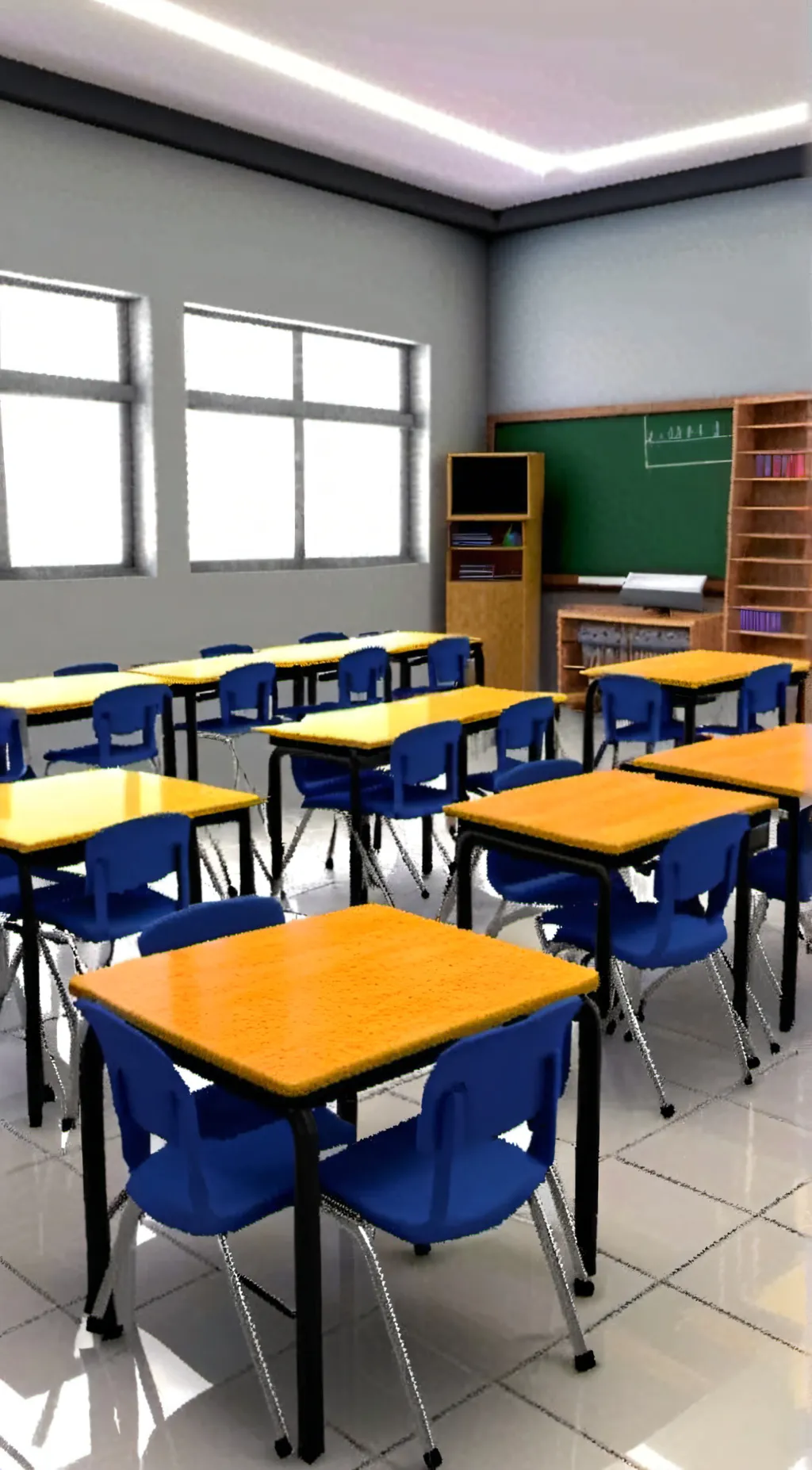 ai character: sala de aula background