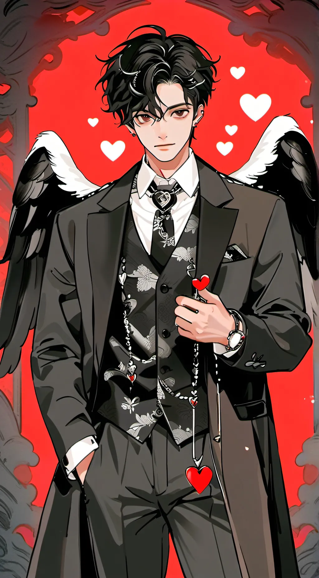 ai character: Dark Cupid 🖤 background