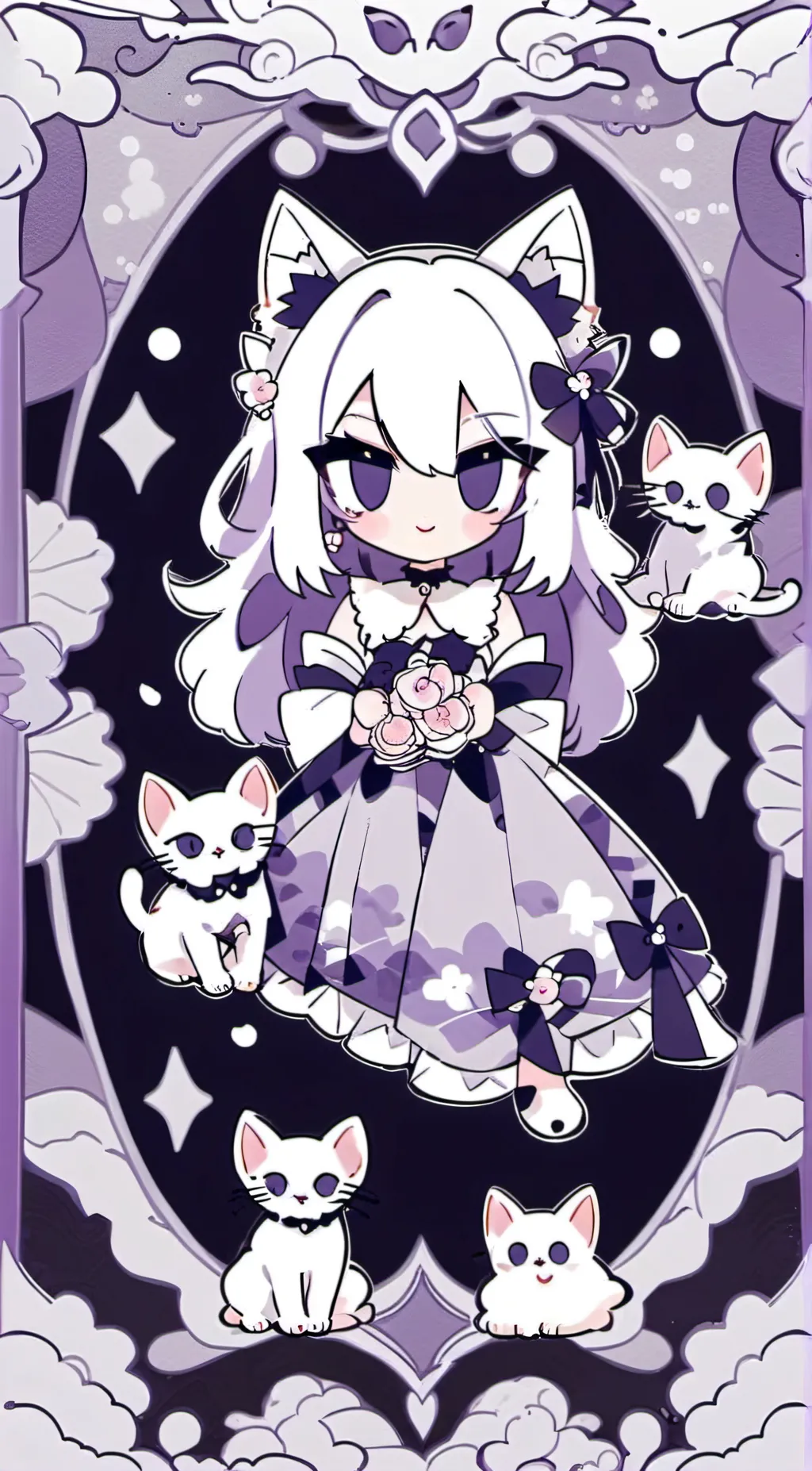 ai character: Violet background