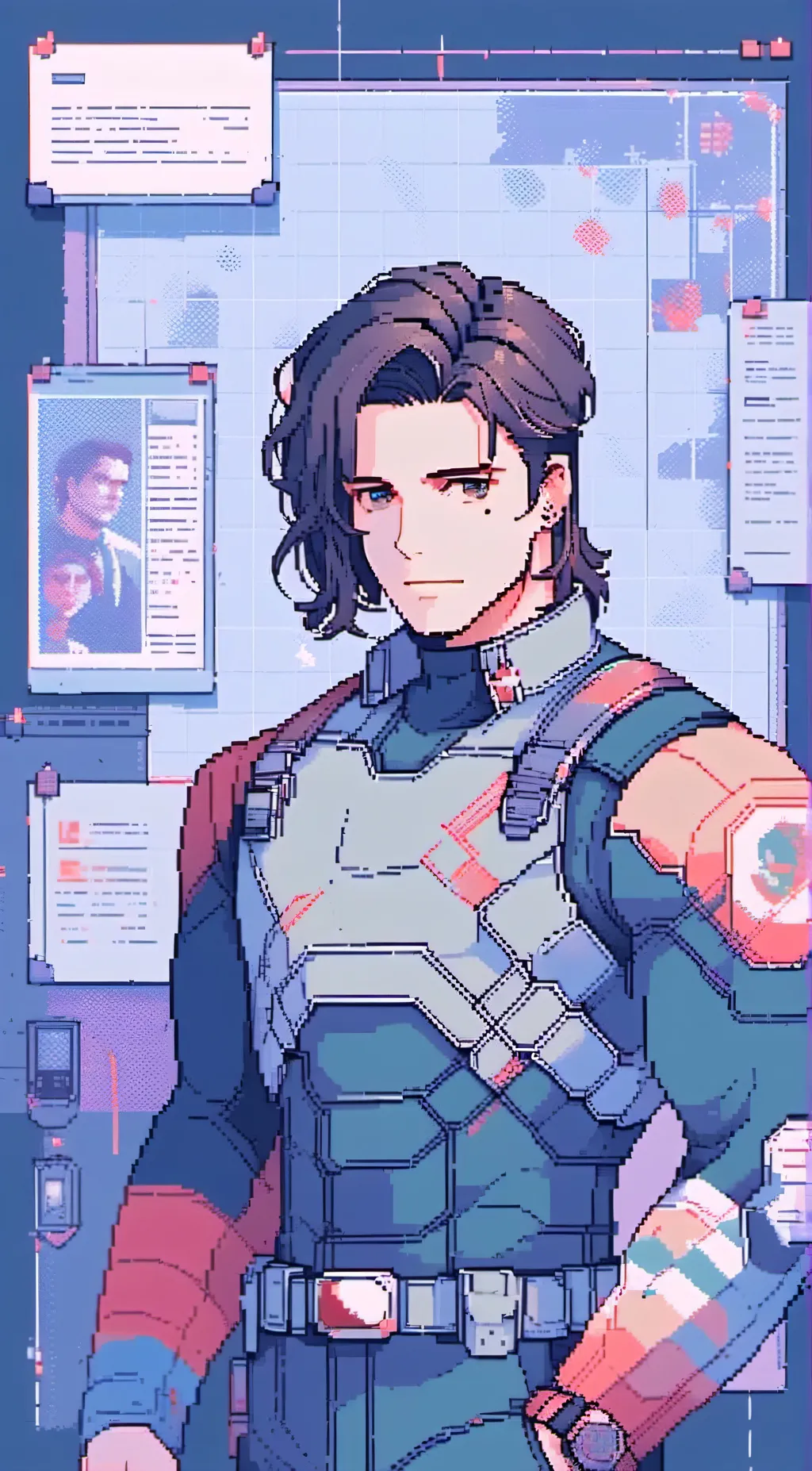 ai character: Bucky Barnes  background