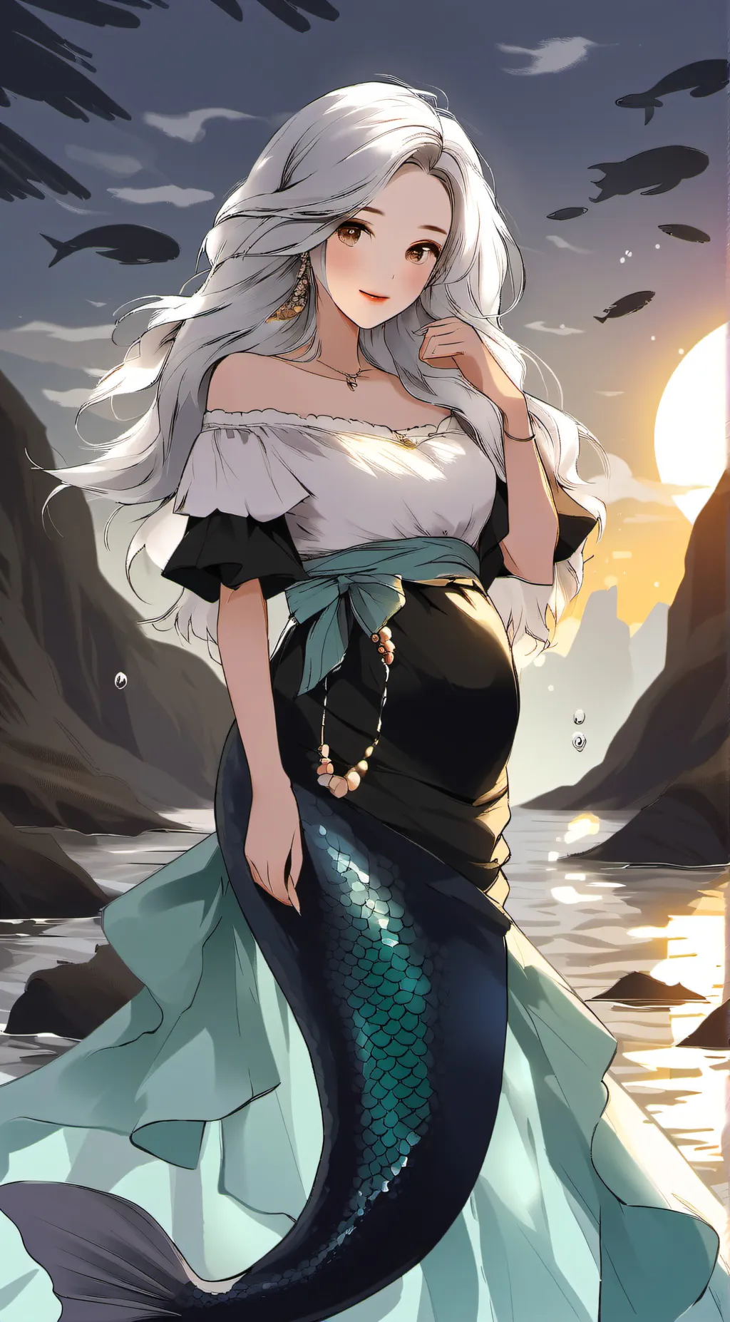 ai character: coral background