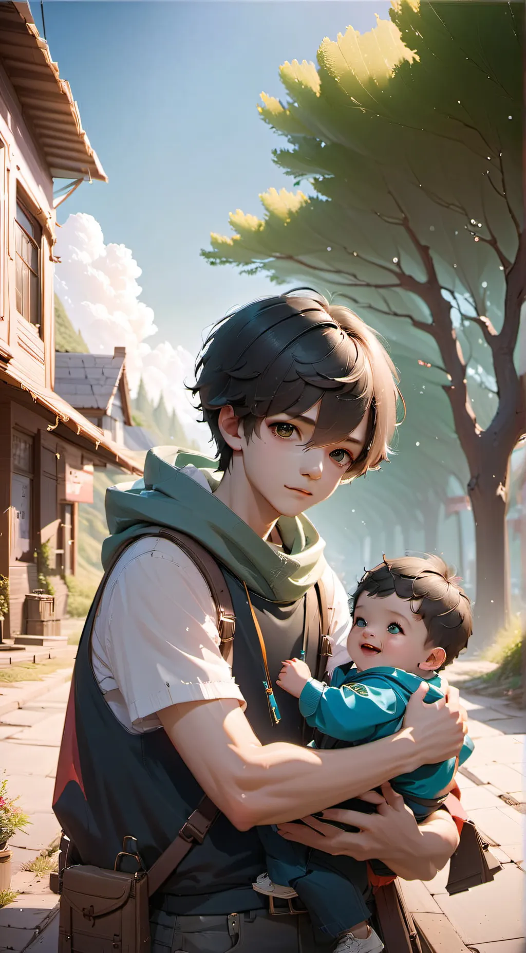 ai character: Mike and Andrew  background