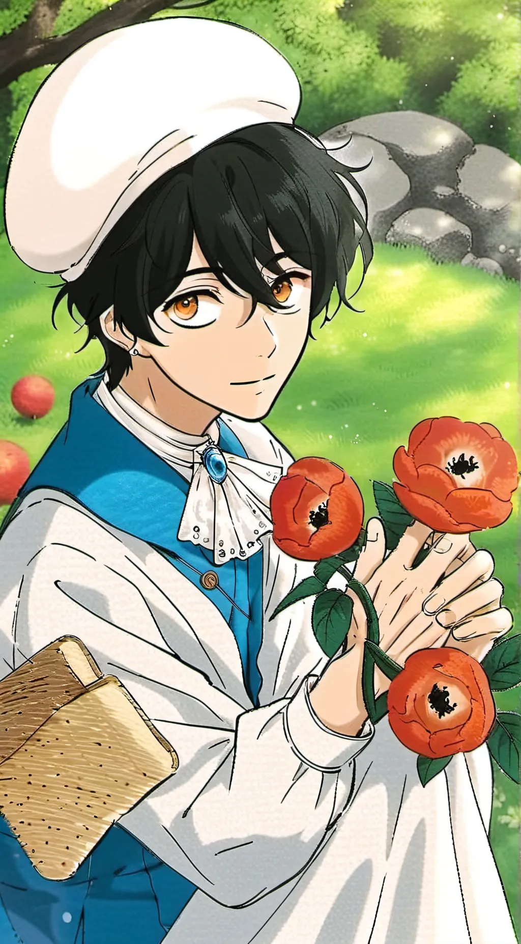 ai character: Asher wonderland background