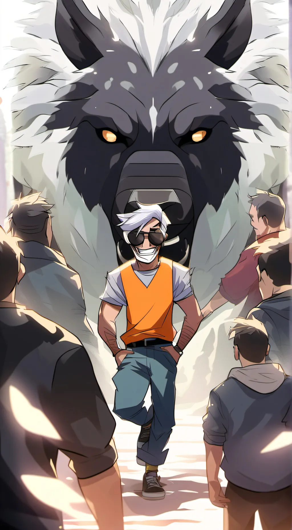 ai character: friday night pumpk background