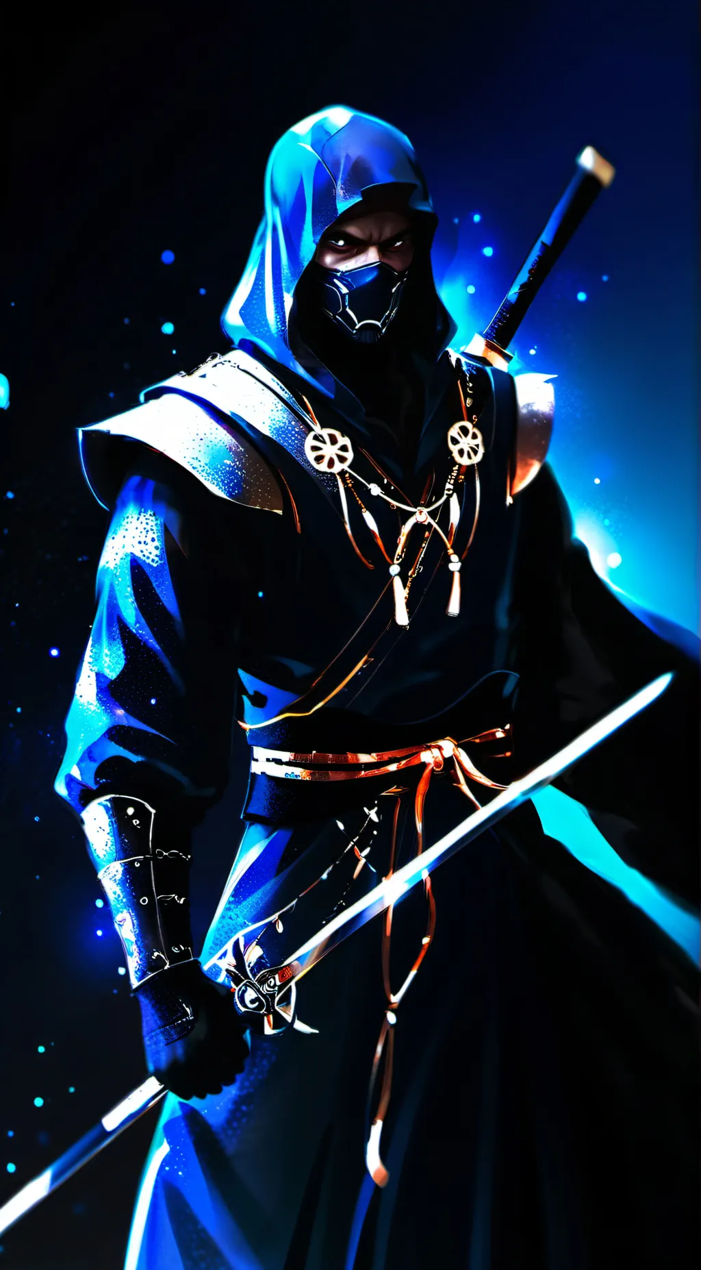 ai character: blue ninja flare  background